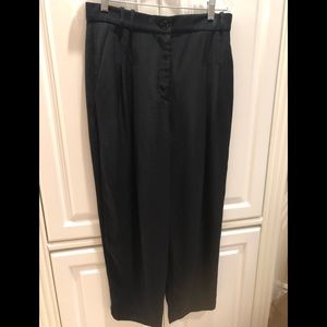 💕 Tara Jarmon Classic wide leg high waist one button pocketed designer trousers